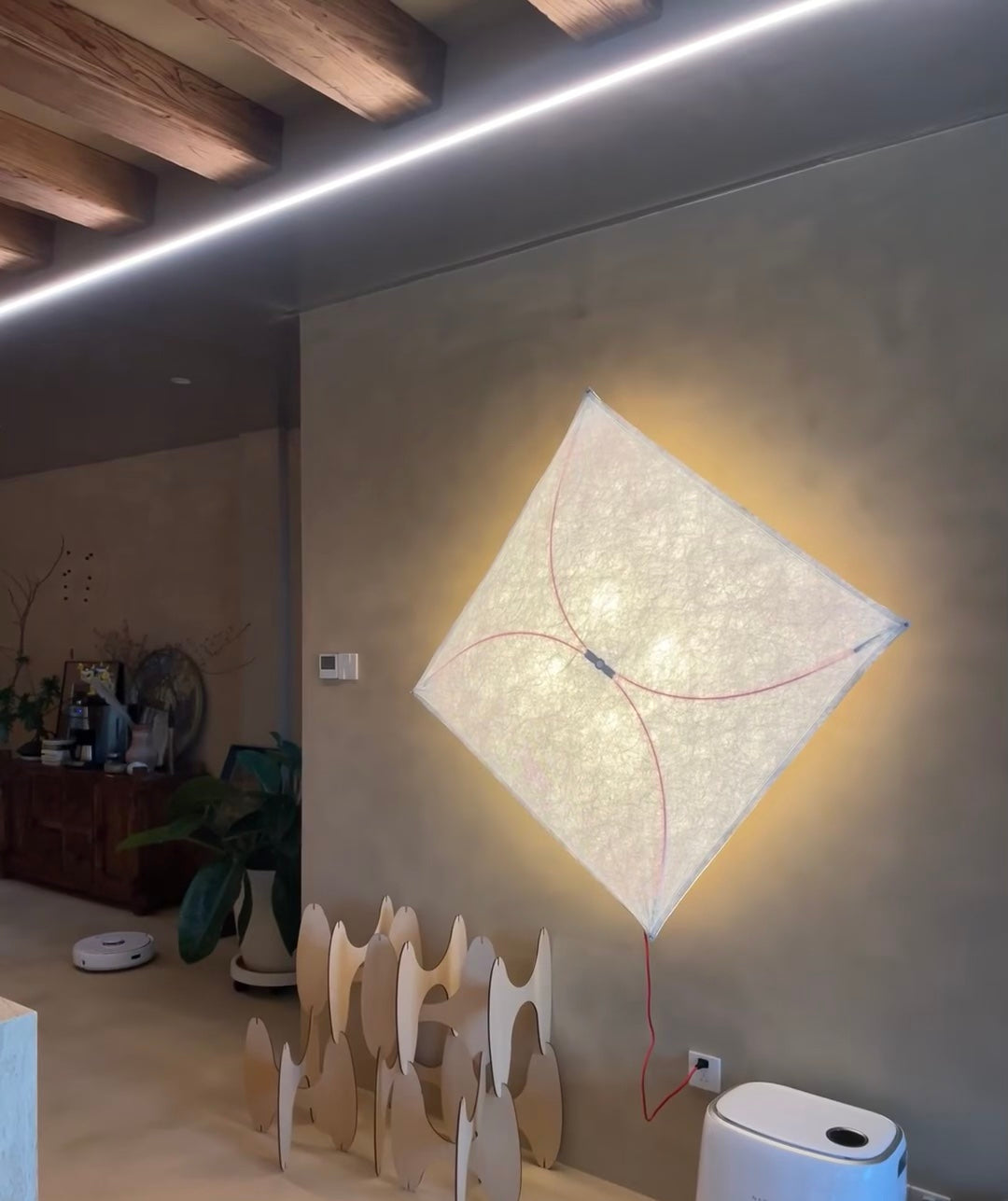 Kite Wall Light – Modern Plug-in Wall Lamp Paper Diffuser