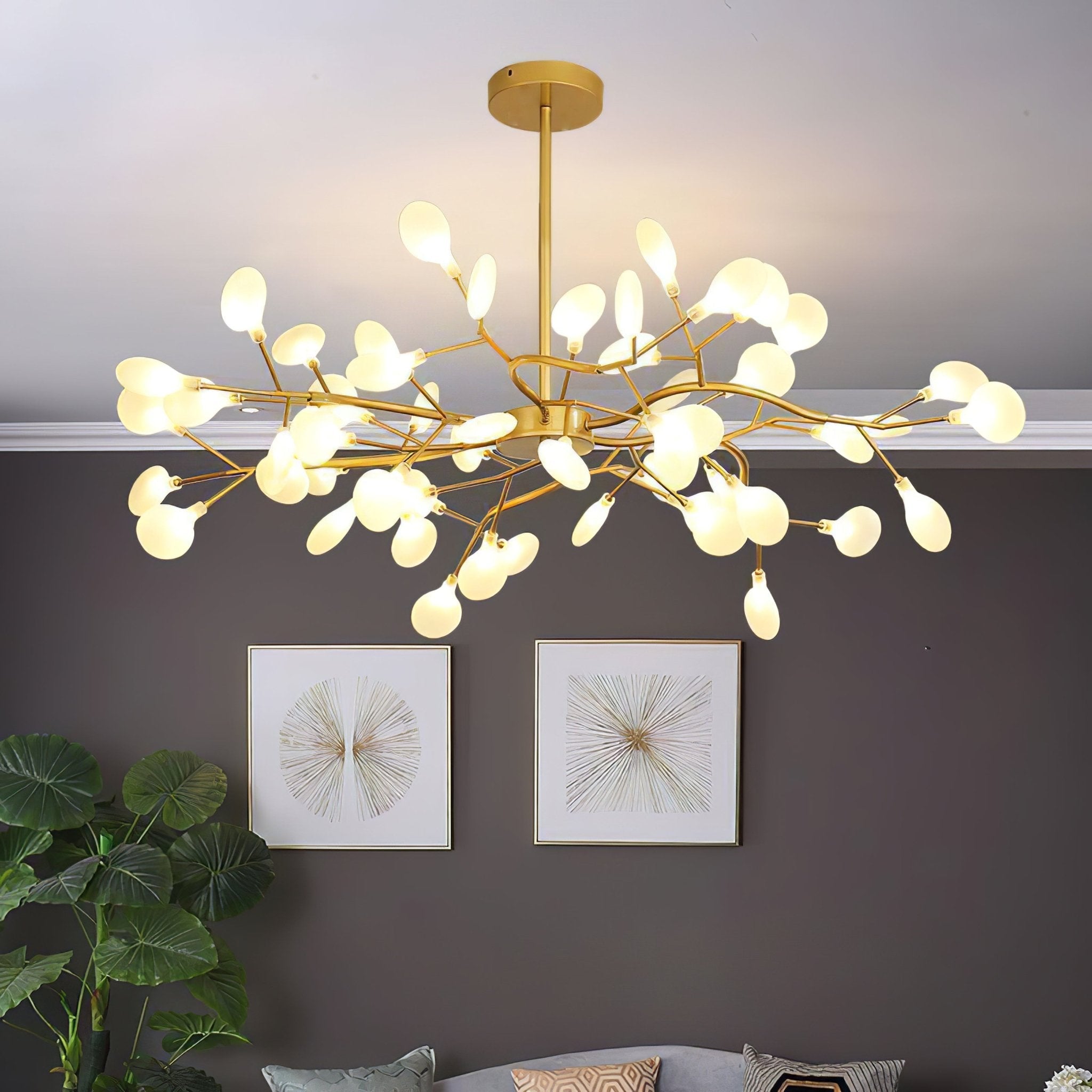 Mid-Century Modern LED Chandelier – Firefly Sputnik Hanging Light