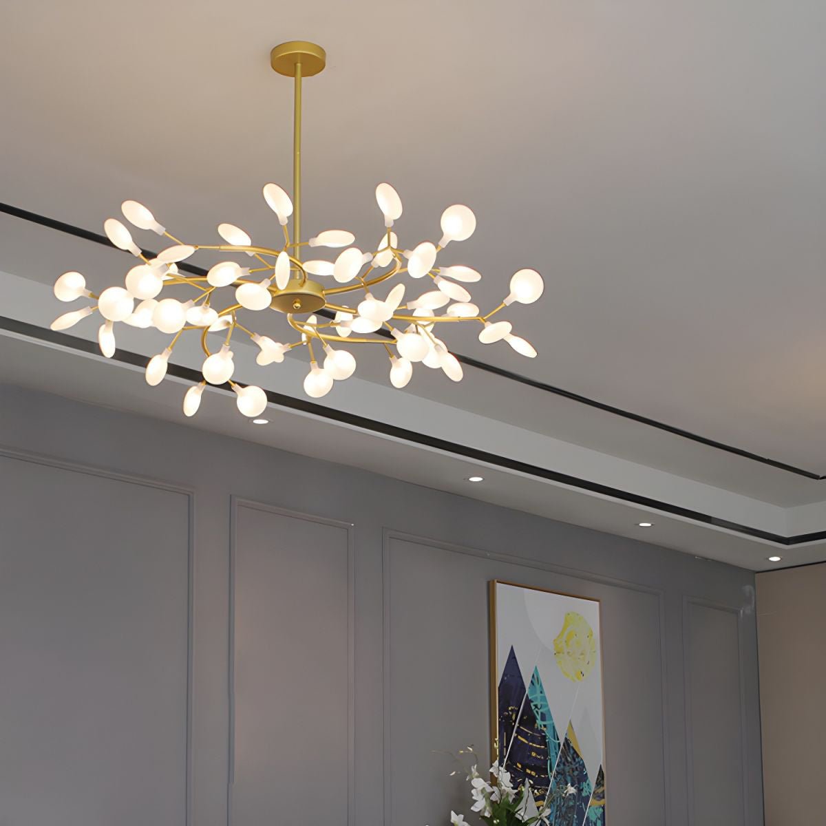 Mid-Century Modern LED Chandelier – Firefly Sputnik Hanging Light