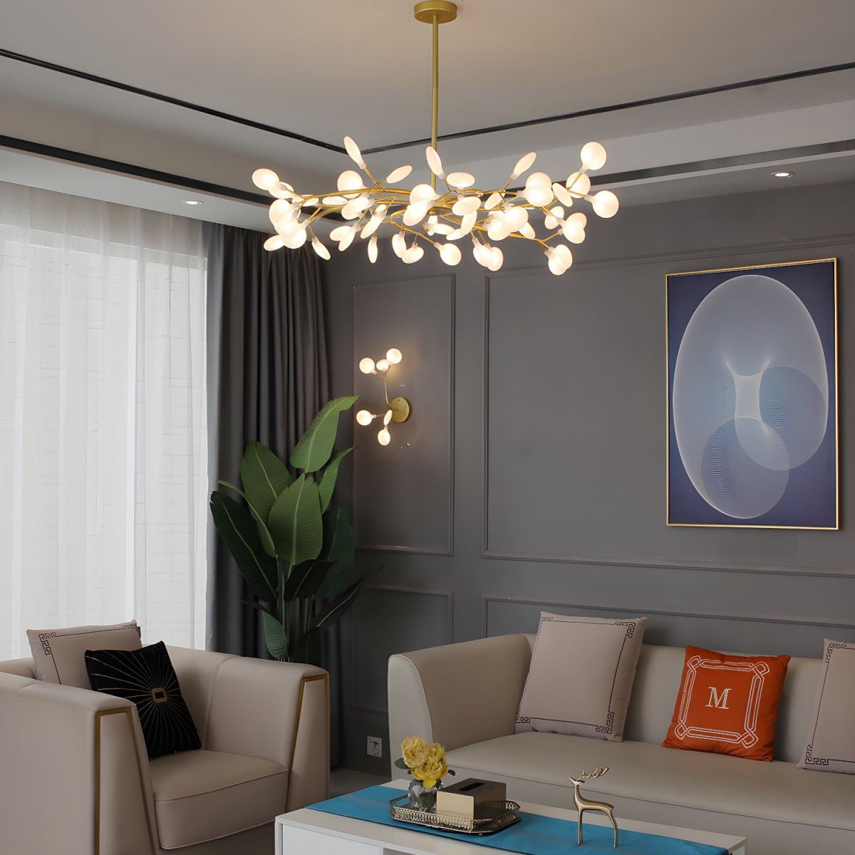 Mid-Century Modern LED Chandelier – Firefly Sputnik Hanging Light