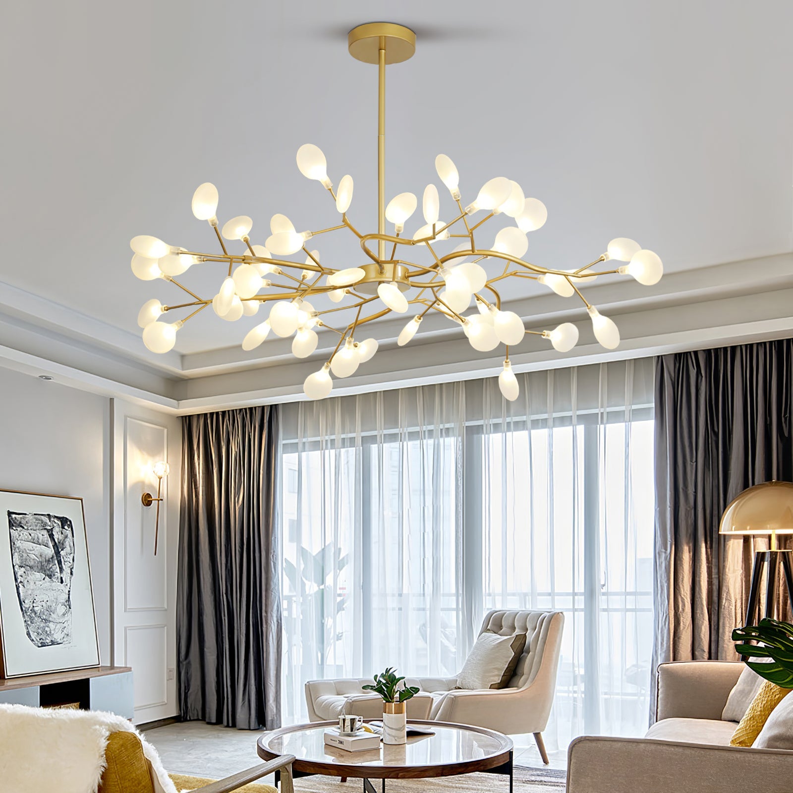 Mid-Century Modern LED Chandelier – Firefly Sputnik Hanging Light