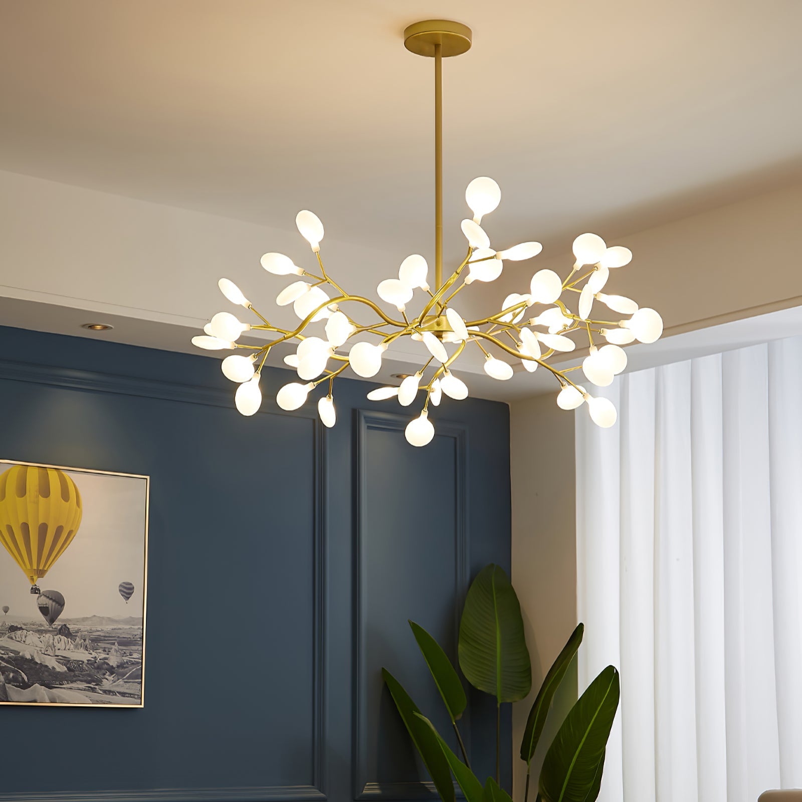 Mid-Century Modern LED Chandelier – Firefly Sputnik Hanging Light
