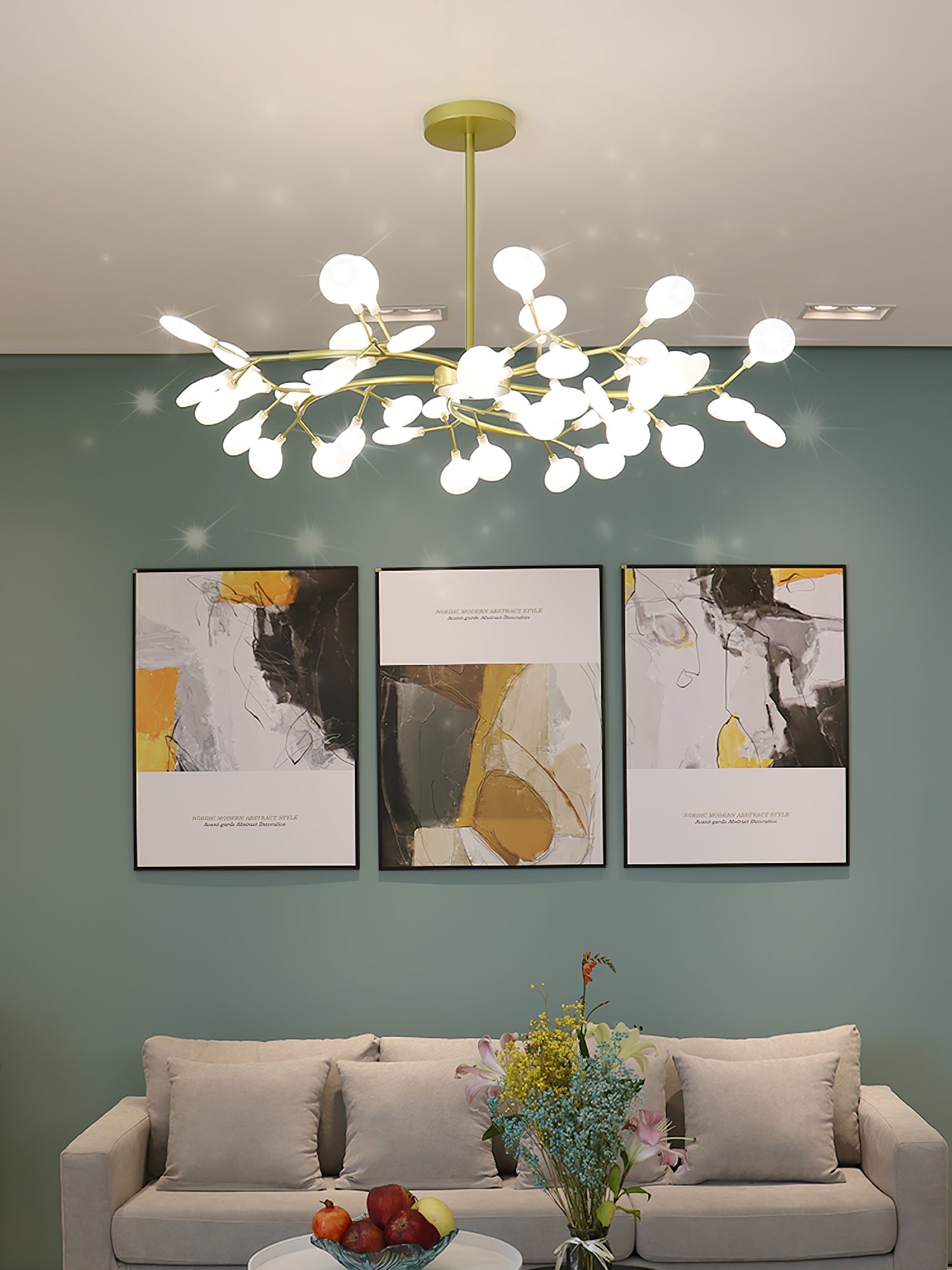 Mid-Century Modern LED Chandelier – Firefly Sputnik Hanging Light