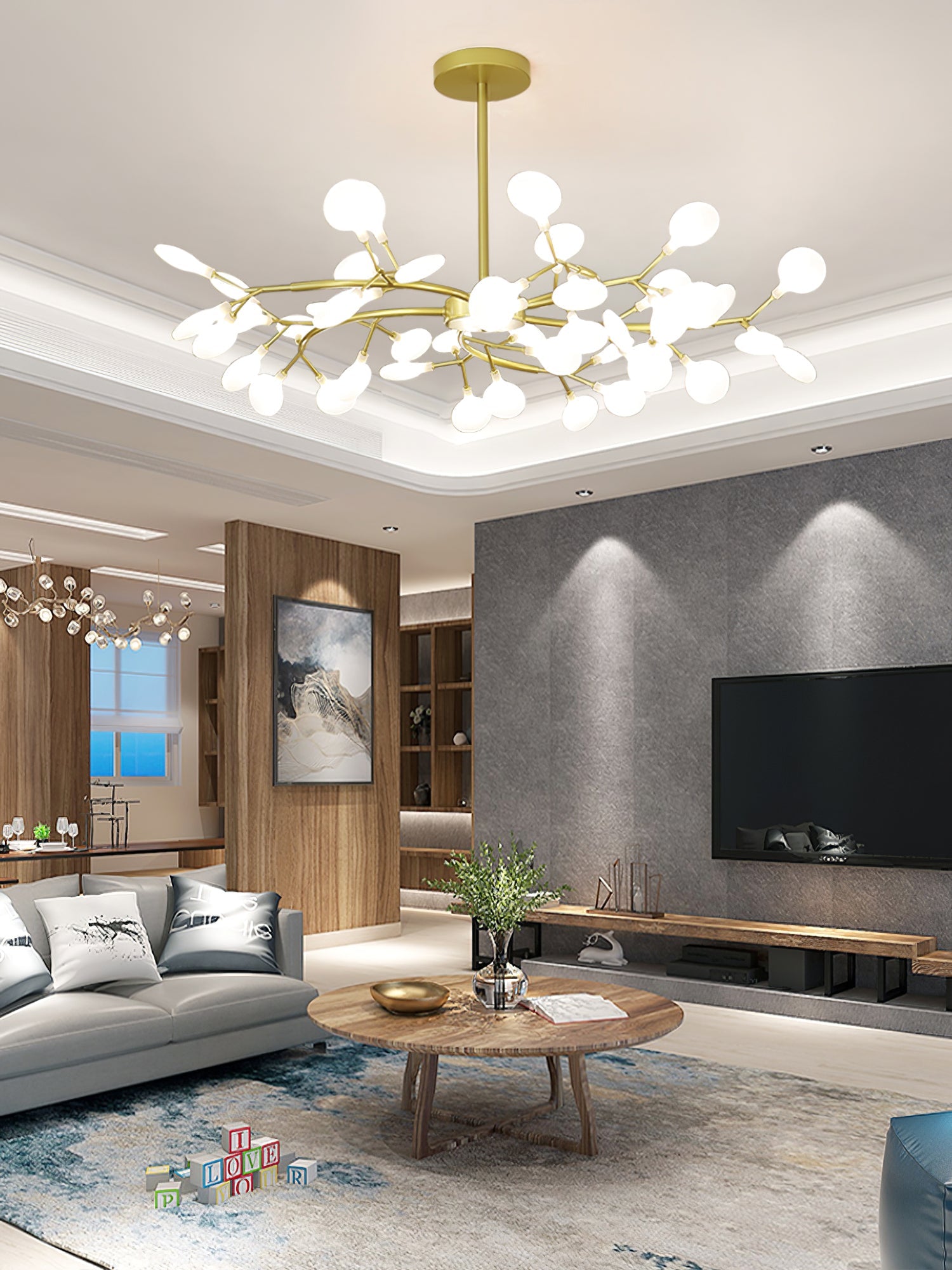 Mid-Century Modern LED Chandelier – Firefly Sputnik Hanging Light