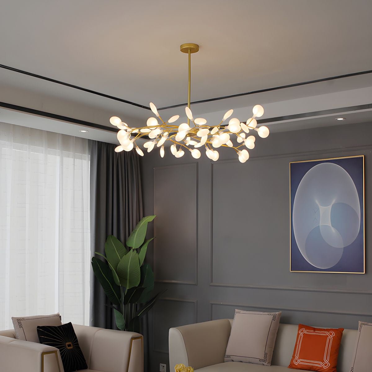 Mid-Century Modern LED Chandelier – Firefly Sputnik Hanging Light