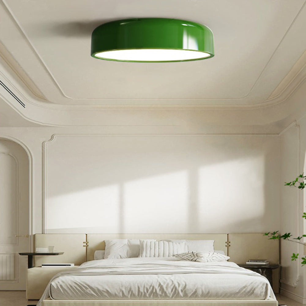 Dimmable LED Flush Mount Ceiling Light – Metal & Acrylic Round Dome Design Lamp