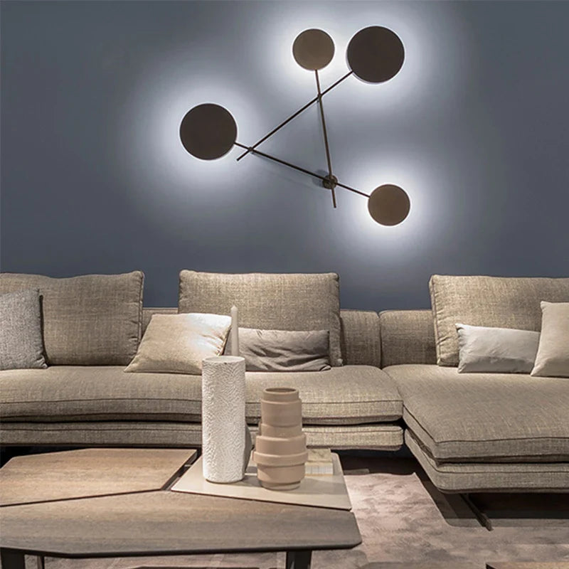 4-Head Modern Industrial LED Wall Light – Black and Grey Fixture