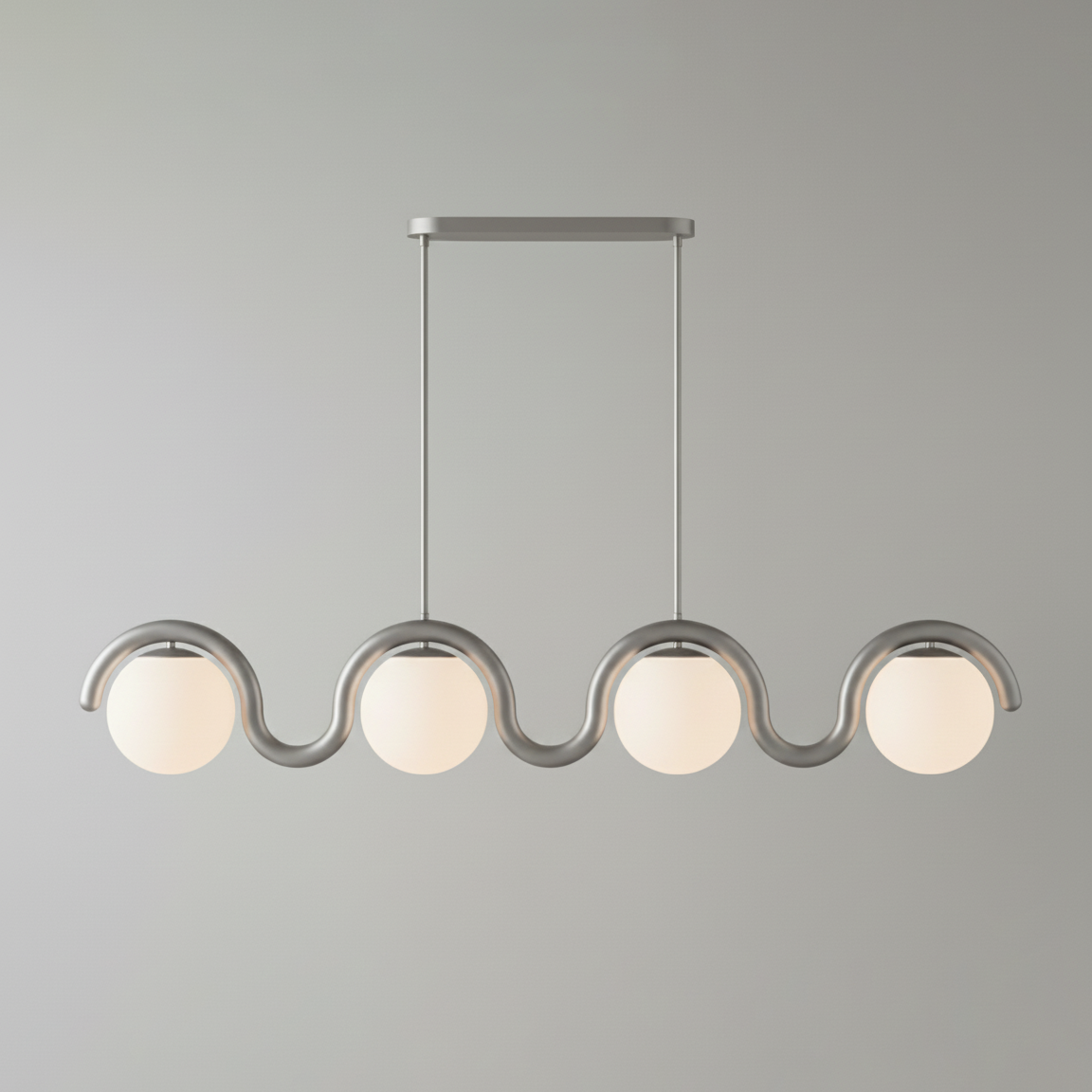 Contemporary Metal Tube Chandelier – Soft Art Style Lighting