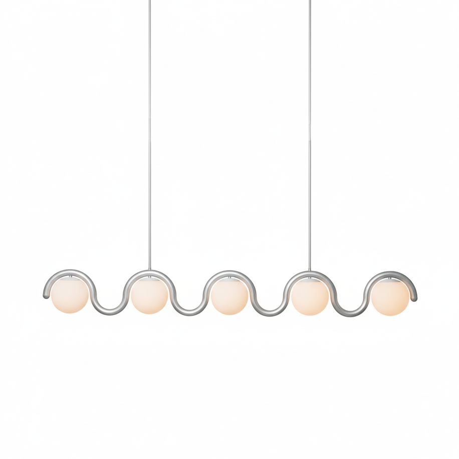 Contemporary Metal Tube Chandelier – Soft Art Style Lighting
