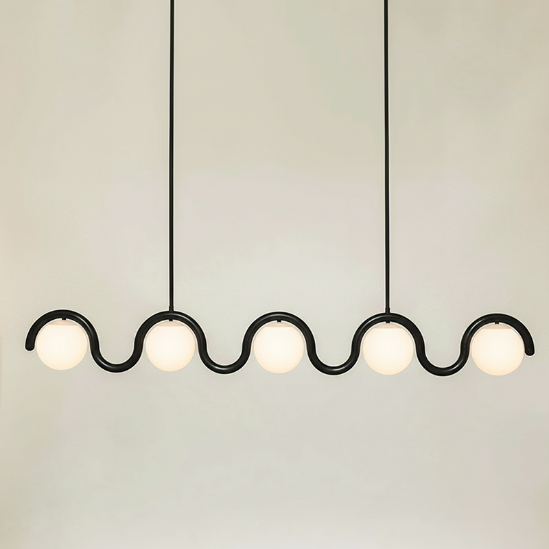 Contemporary Metal Tube Chandelier – Soft Art Style Lighting