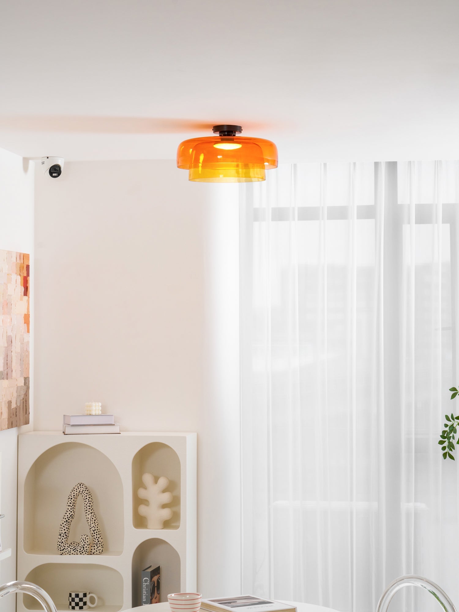 Layered Levels LED Ceiling Lamp – Glass & Metal Round Light Fixture