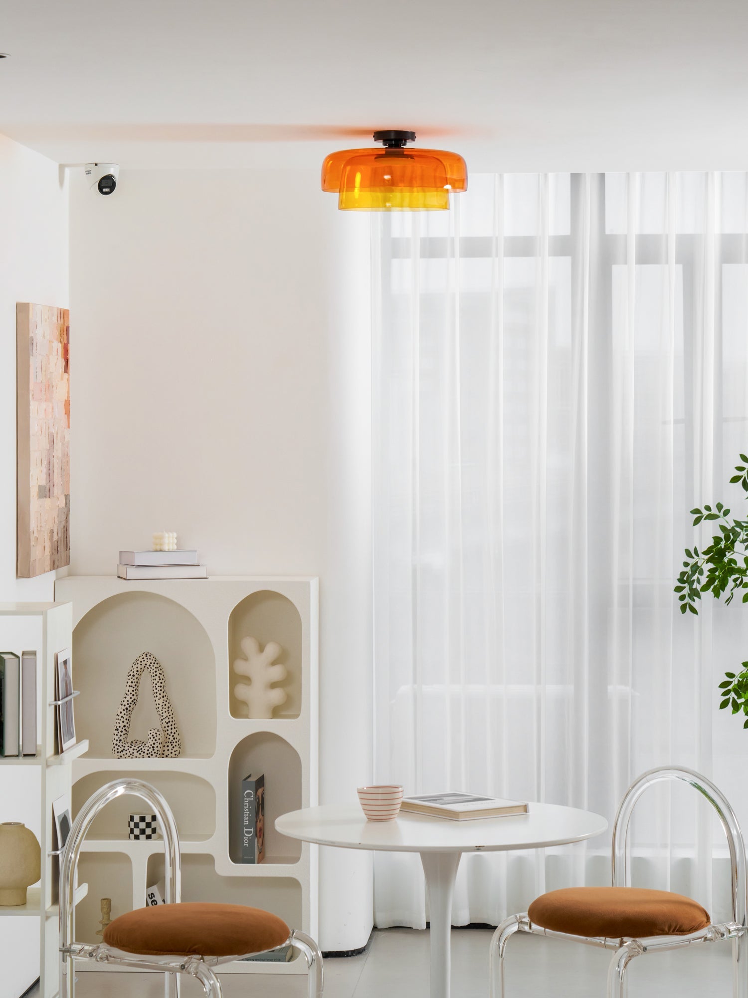 Layered Levels LED Ceiling Lamp – Glass & Metal Round Light Fixture