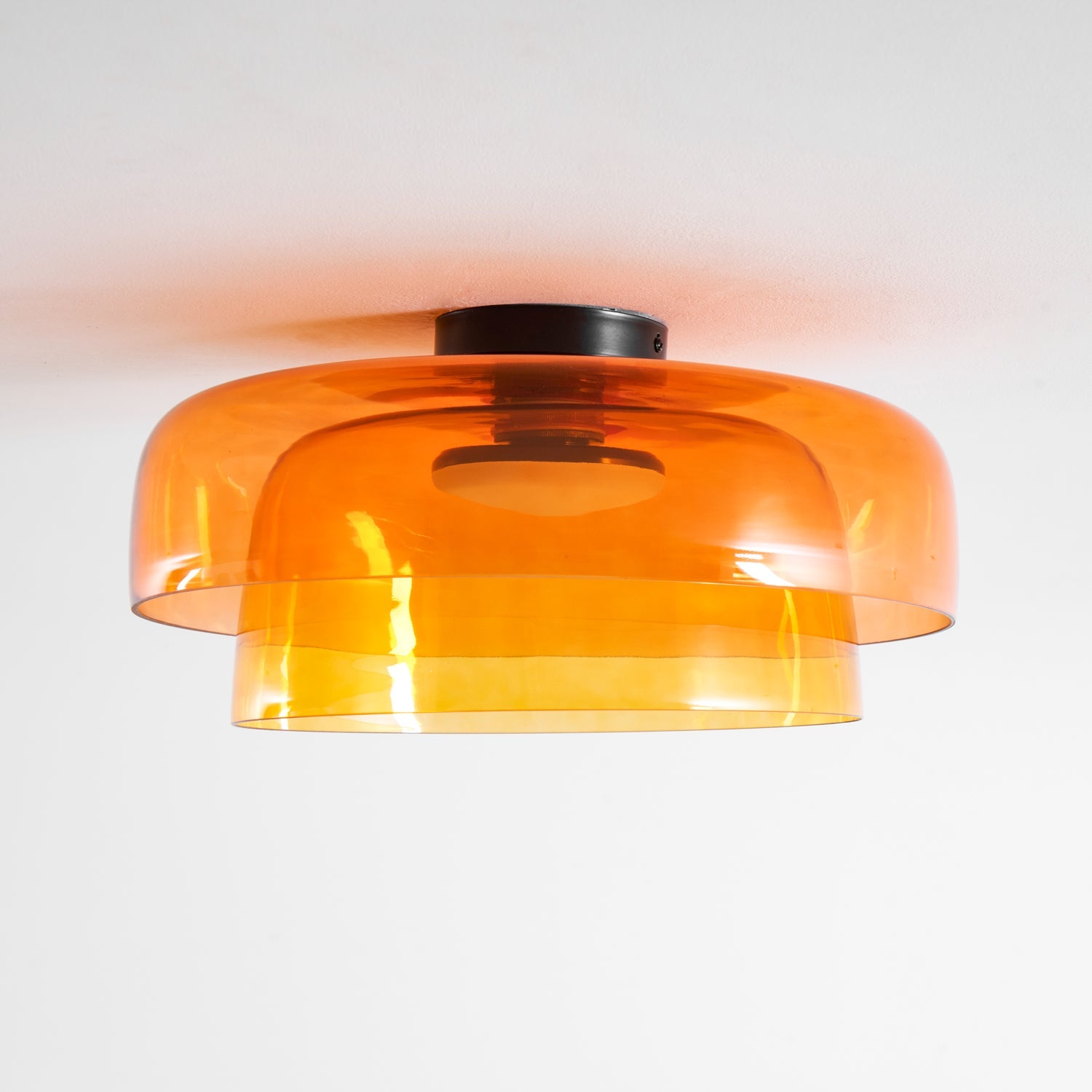 Layered Levels LED Ceiling Lamp – Glass & Metal Round Light Fixture