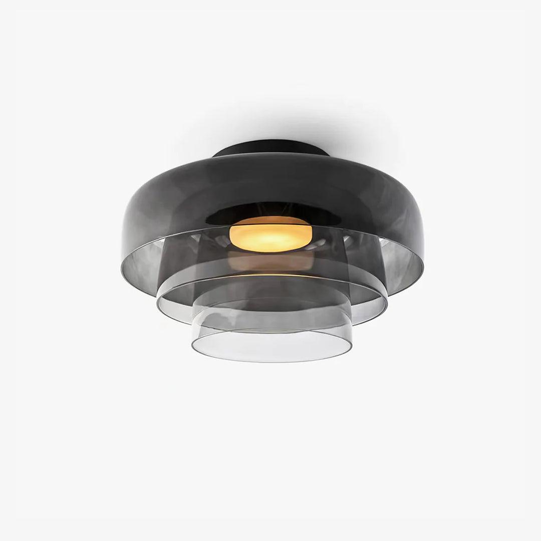Layered Levels LED Ceiling Lamp – Glass & Metal Round Light Fixture