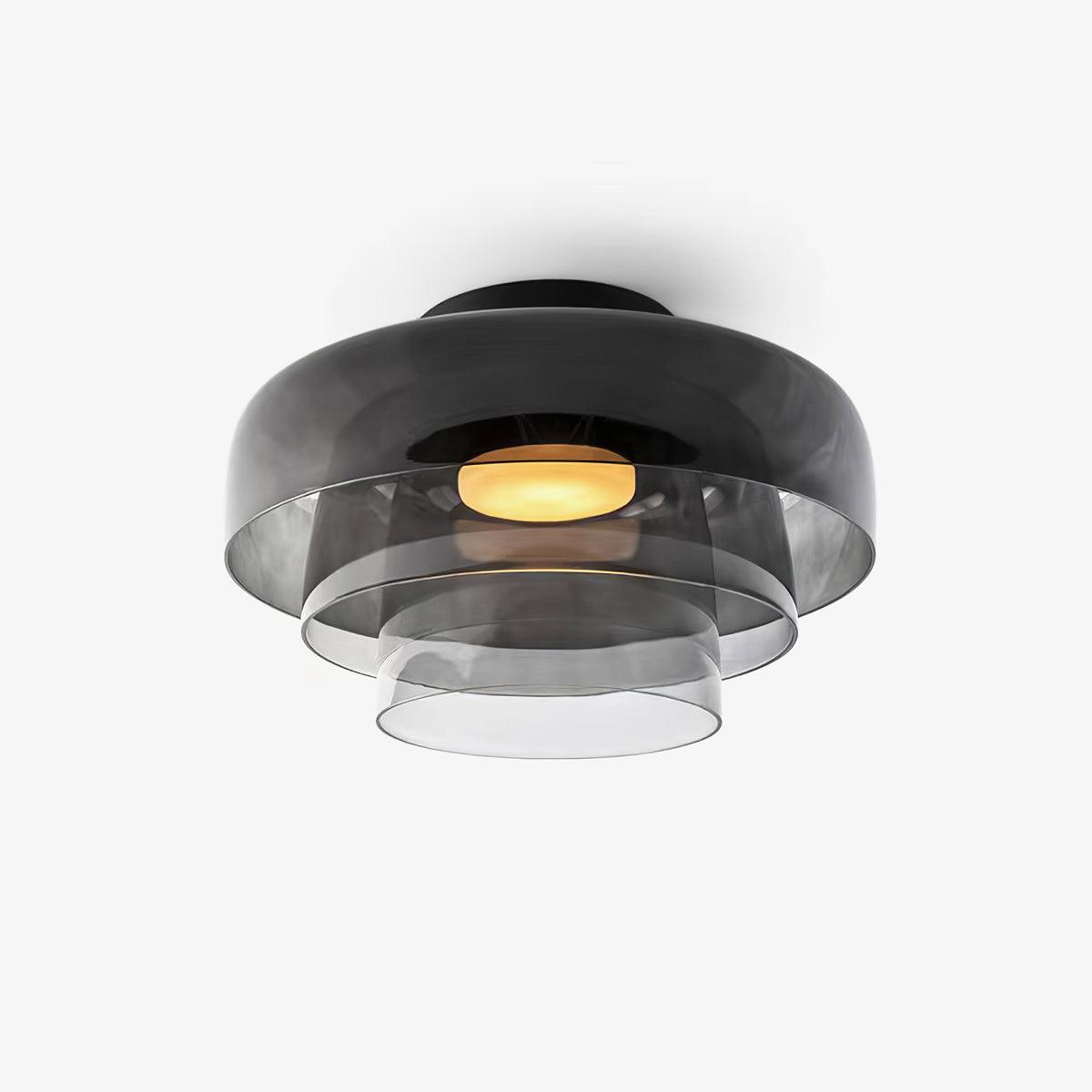 Layered Levels LED Ceiling Lamp – Glass & Metal Round Light Fixture