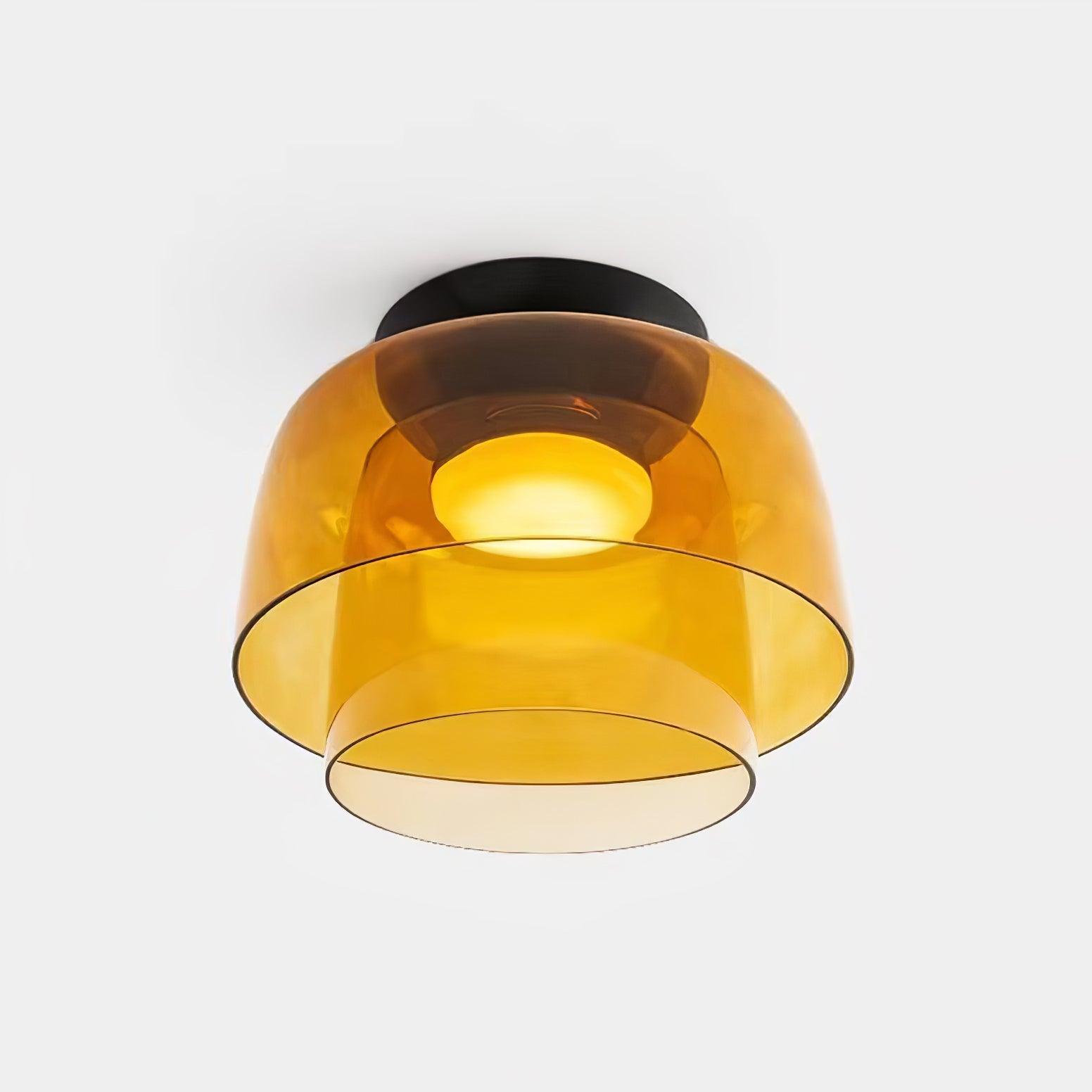 Layered Levels LED Ceiling Lamp – Glass & Metal Round Light Fixture