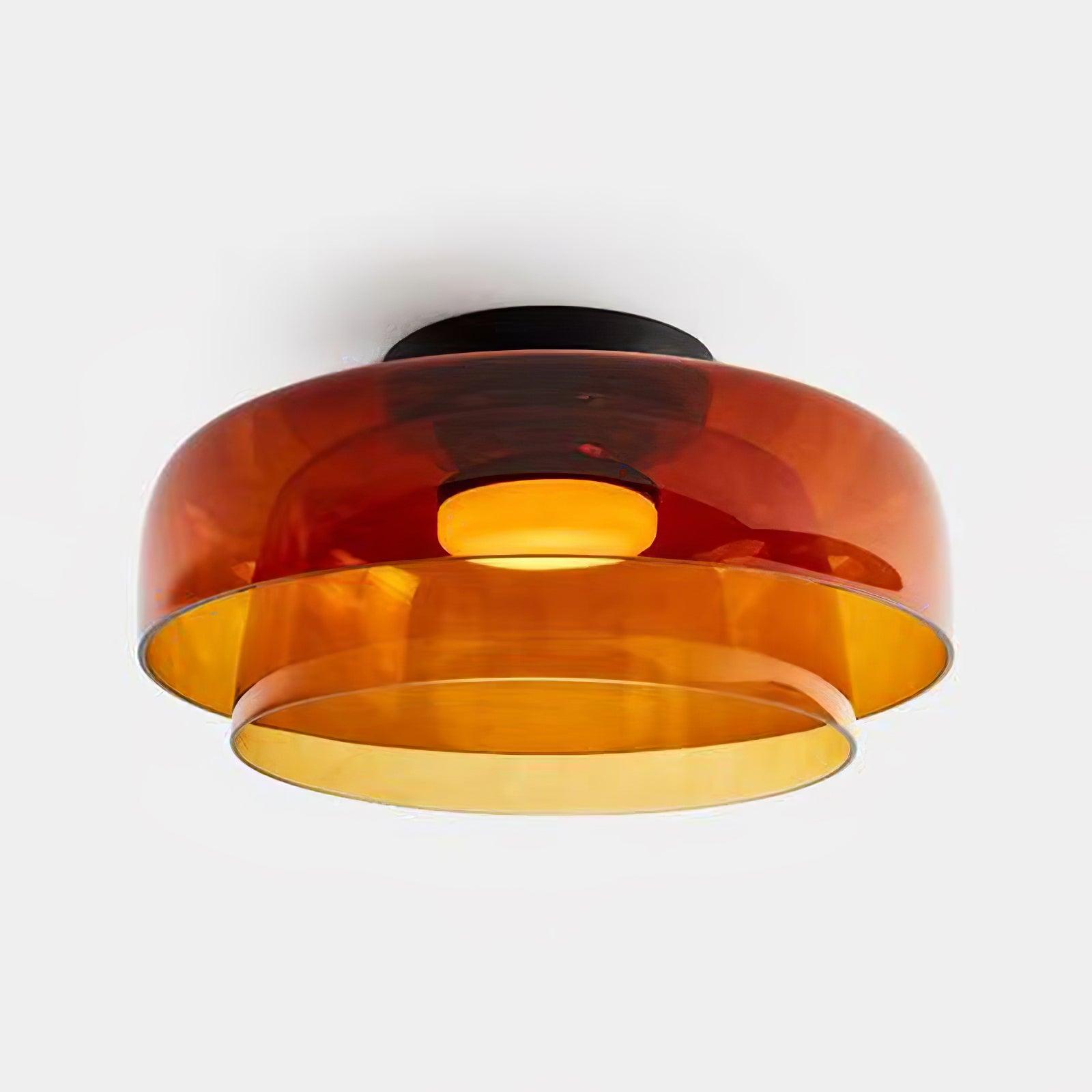 Layered Levels LED Ceiling Lamp – Glass & Metal Round Light Fixture