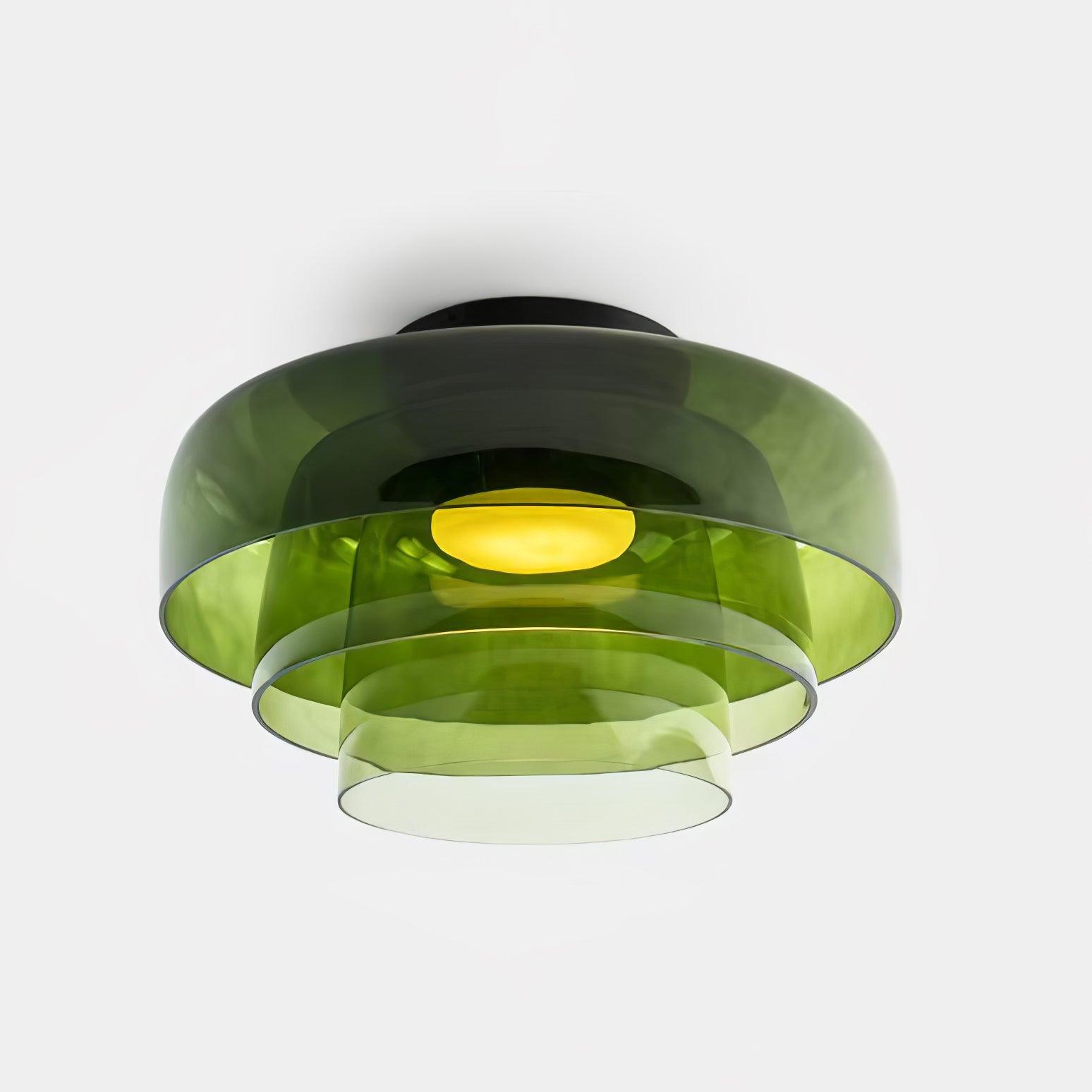 Layered Levels LED Ceiling Lamp – Glass & Metal Round Light Fixture