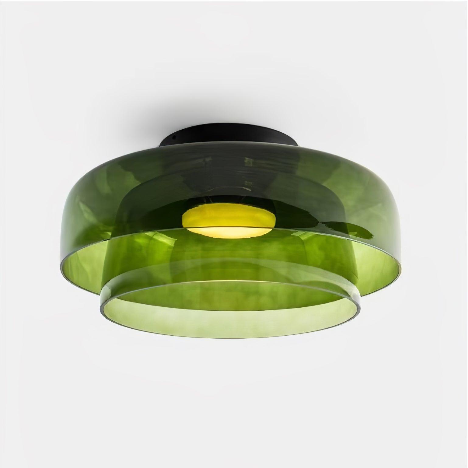 Layered Levels LED Ceiling Lamp – Glass & Metal Round Light Fixture
