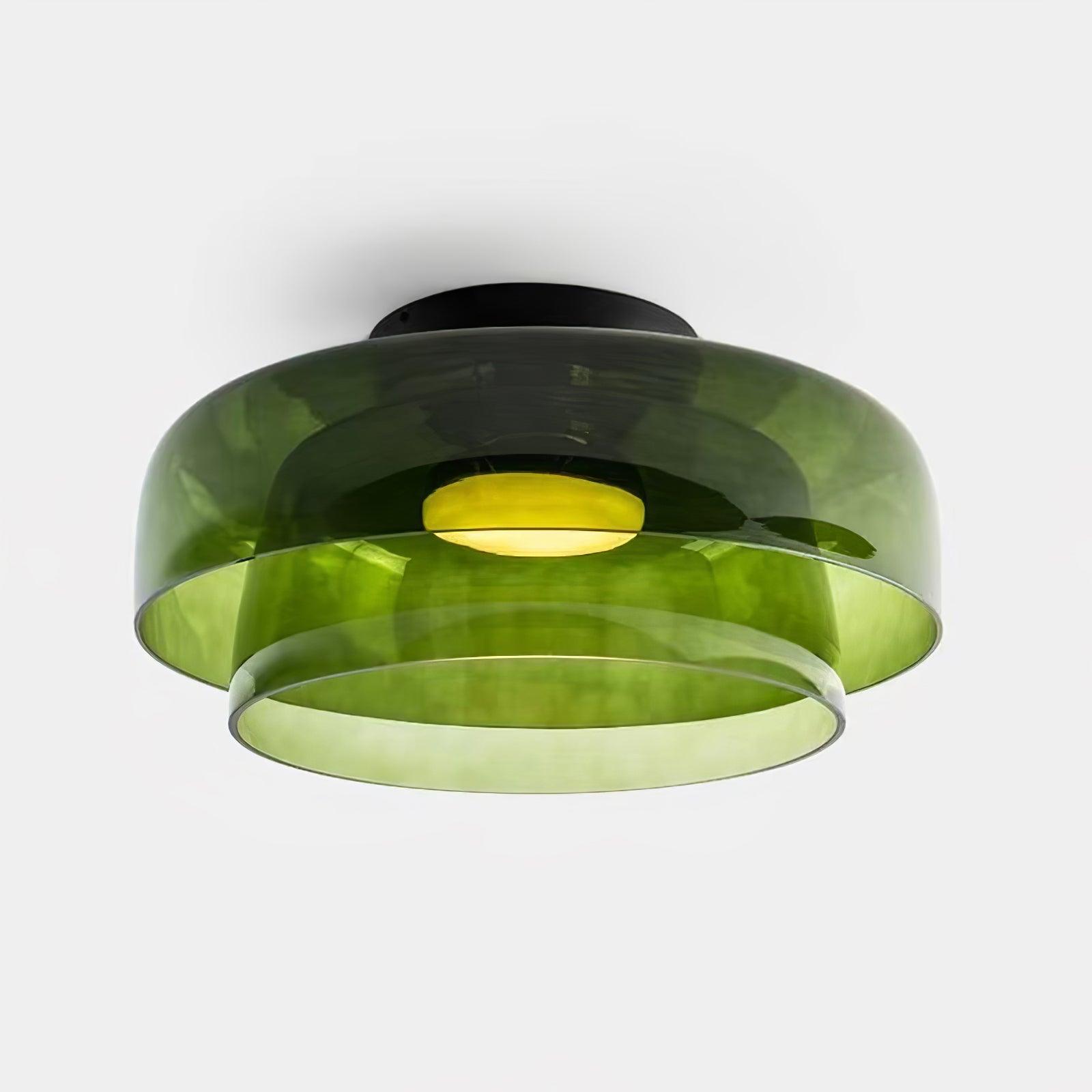 Layered Levels LED Ceiling Lamp – Glass & Metal Round Light Fixture