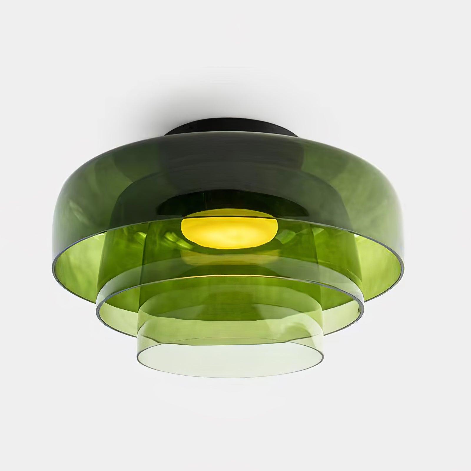 Layered Levels LED Ceiling Lamp – Glass & Metal Round Light Fixture