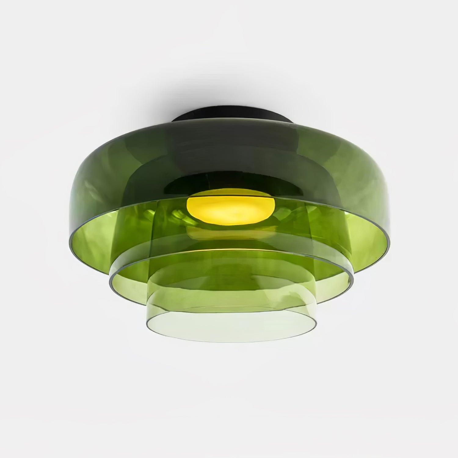 Layered Levels LED Ceiling Lamp – Glass & Metal Round Light Fixture