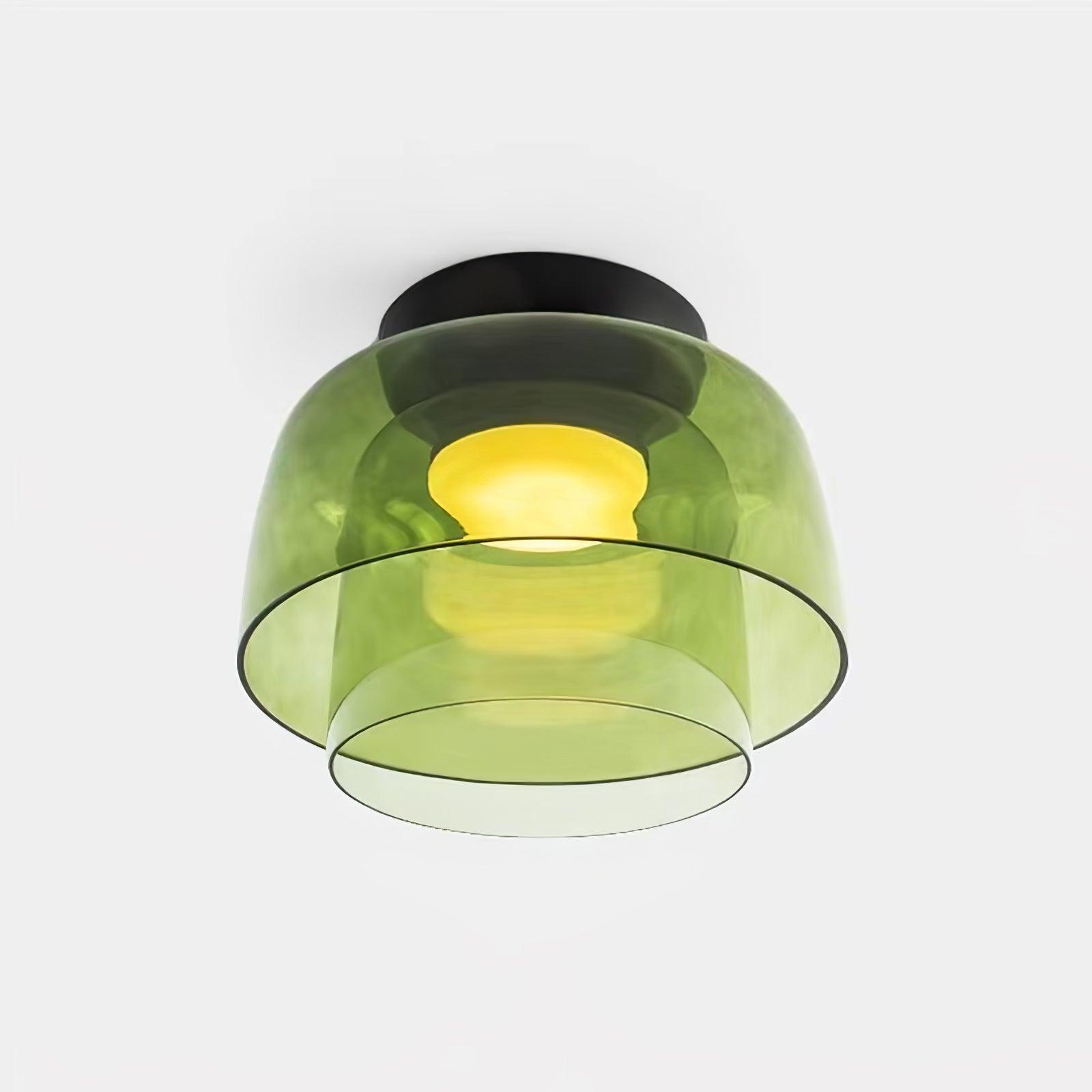Layered Levels LED Ceiling Lamp – Glass & Metal Round Light Fixture