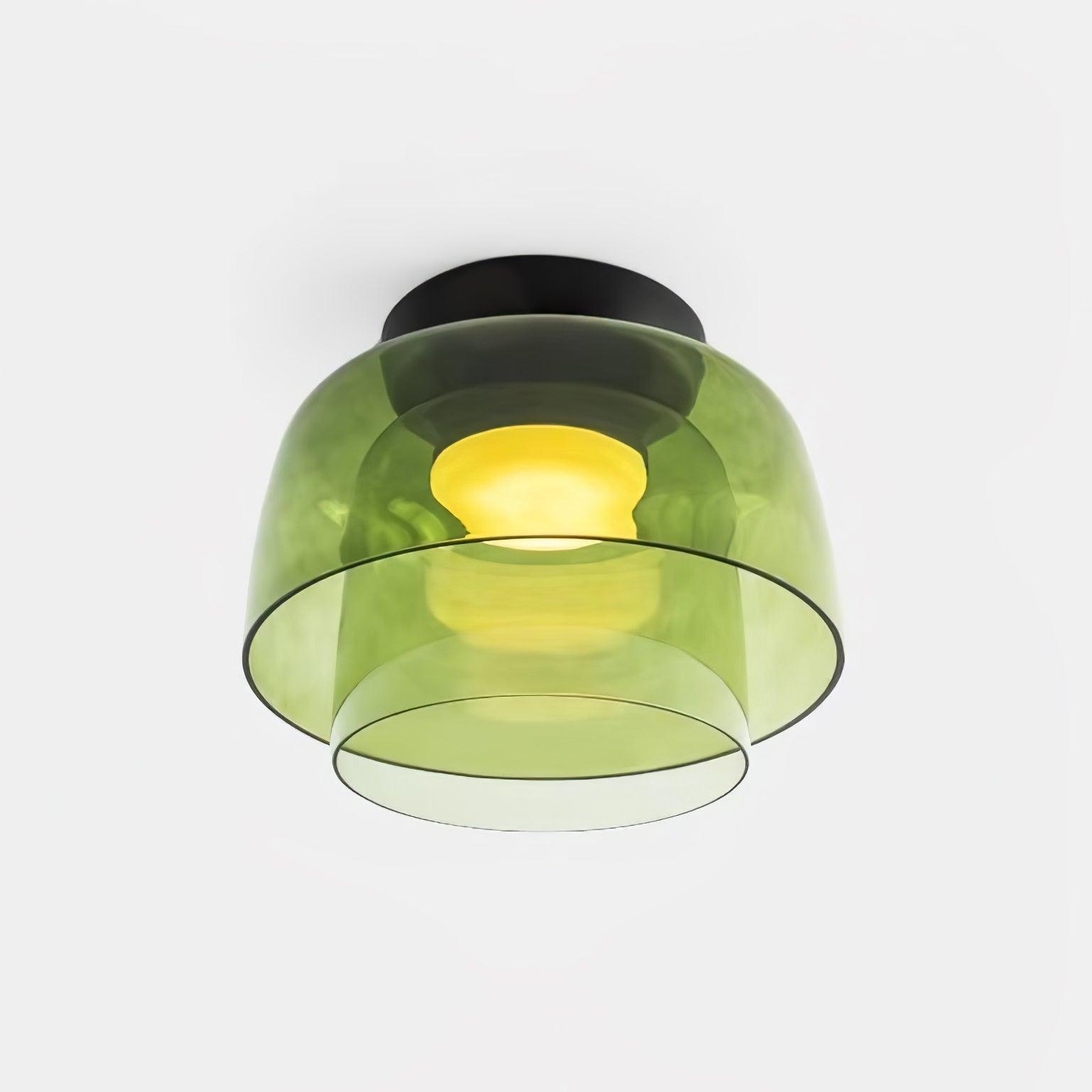 Layered Levels LED Ceiling Lamp – Glass & Metal Round Light Fixture