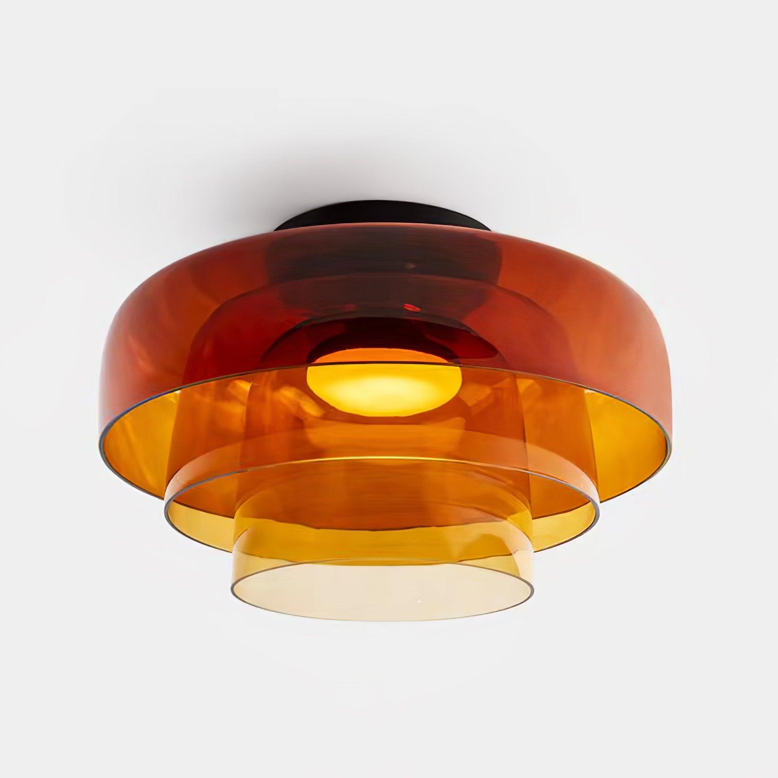 Layered Levels LED Ceiling Lamp – Glass & Metal Round Light Fixture