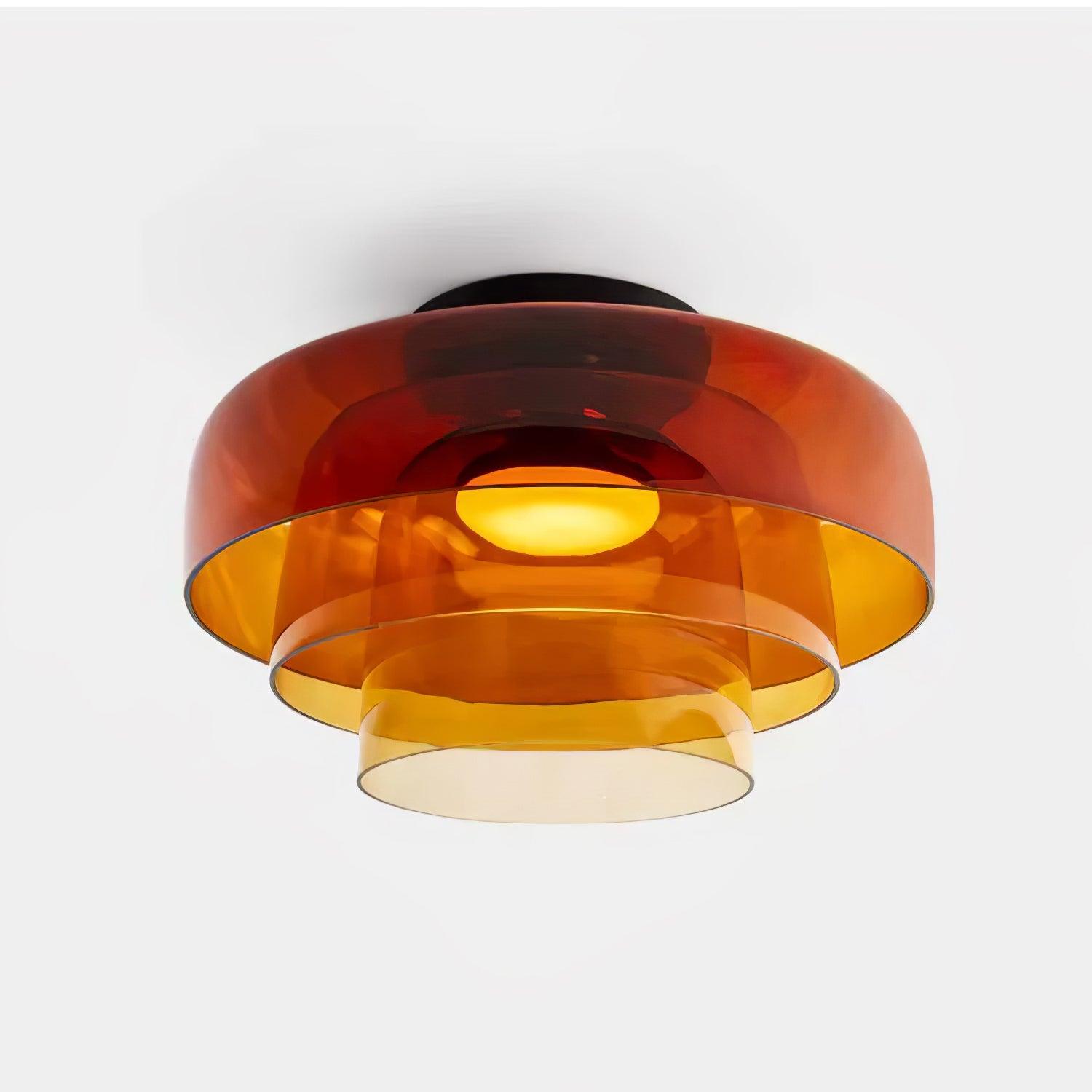 Layered Levels LED Ceiling Lamp – Glass & Metal Round Light Fixture