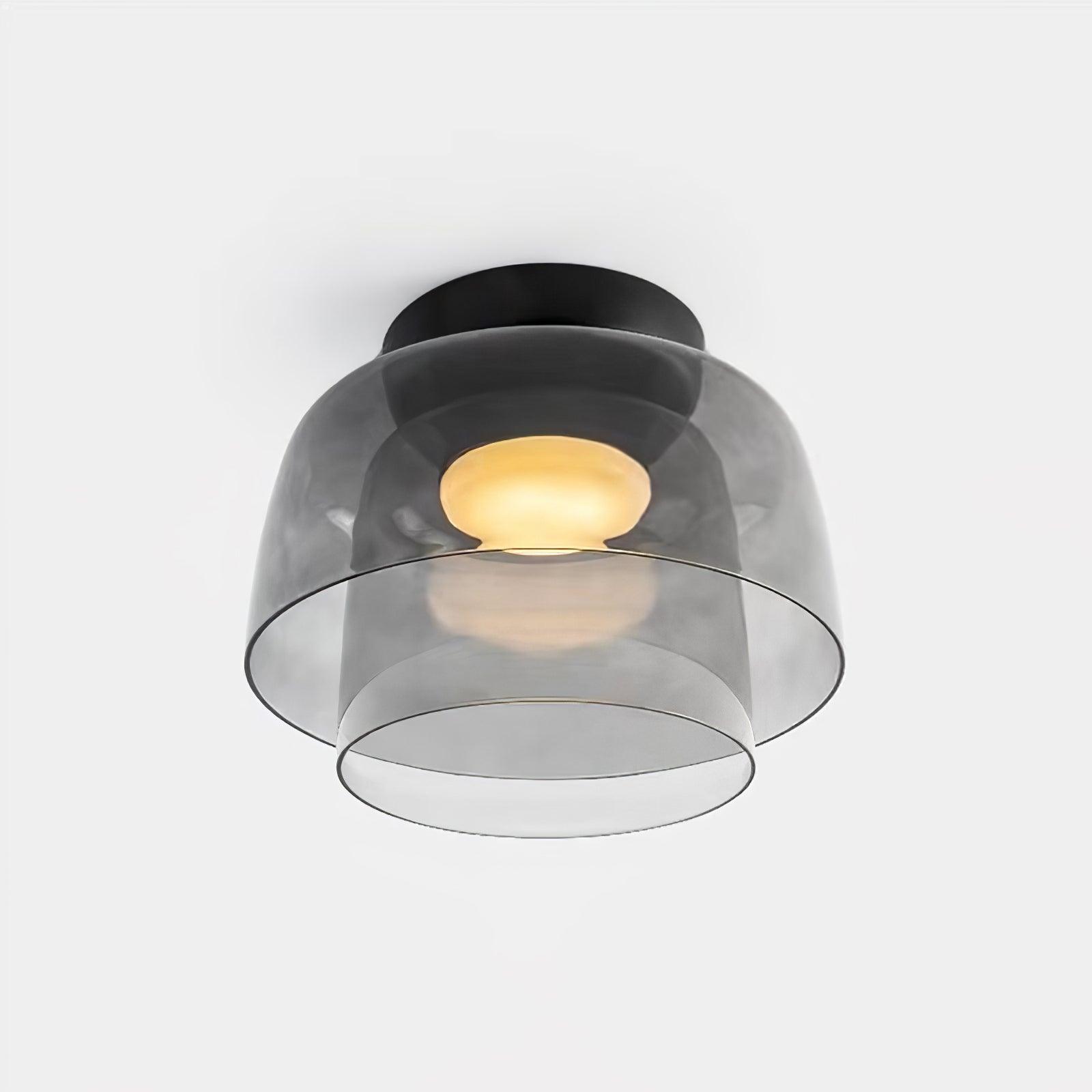 Layered Levels LED Ceiling Lamp – Glass & Metal Round Light Fixture