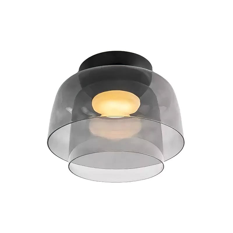 Layered Levels LED Ceiling Lamp – Glass & Metal Round Light Fixture