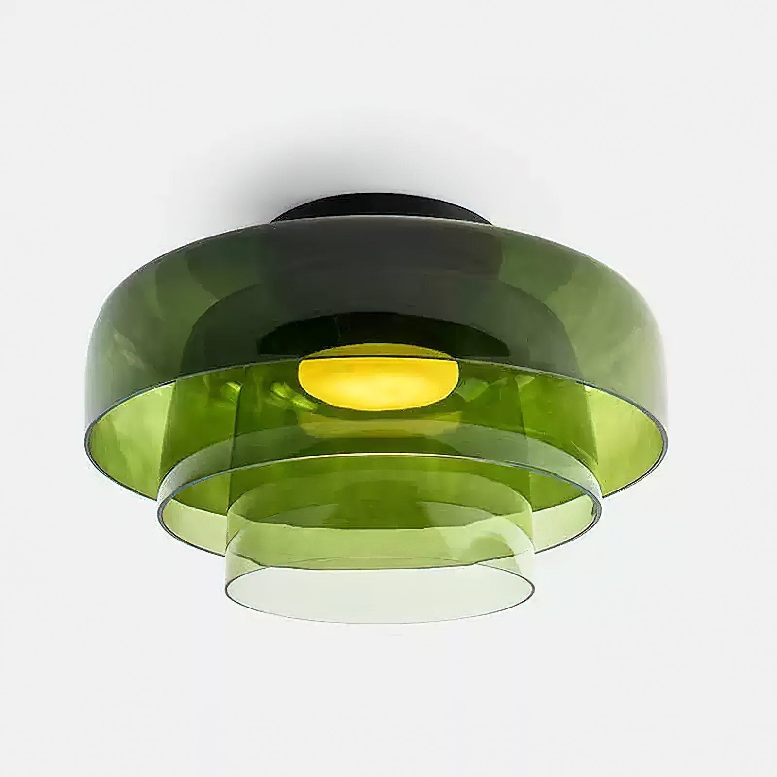 Layered Levels LED Ceiling Lamp – Glass & Metal Round Light Fixture