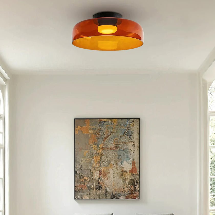 Layered Levels LED Ceiling Lamp – Glass & Metal Round Light Fixture
