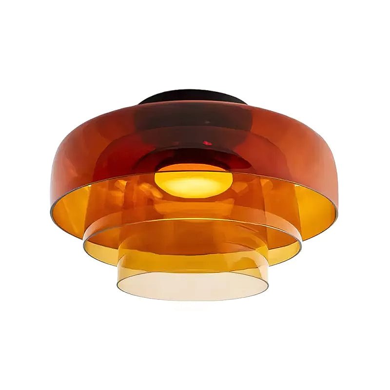 Layered Levels LED Ceiling Lamp – Glass & Metal Round Light Fixture