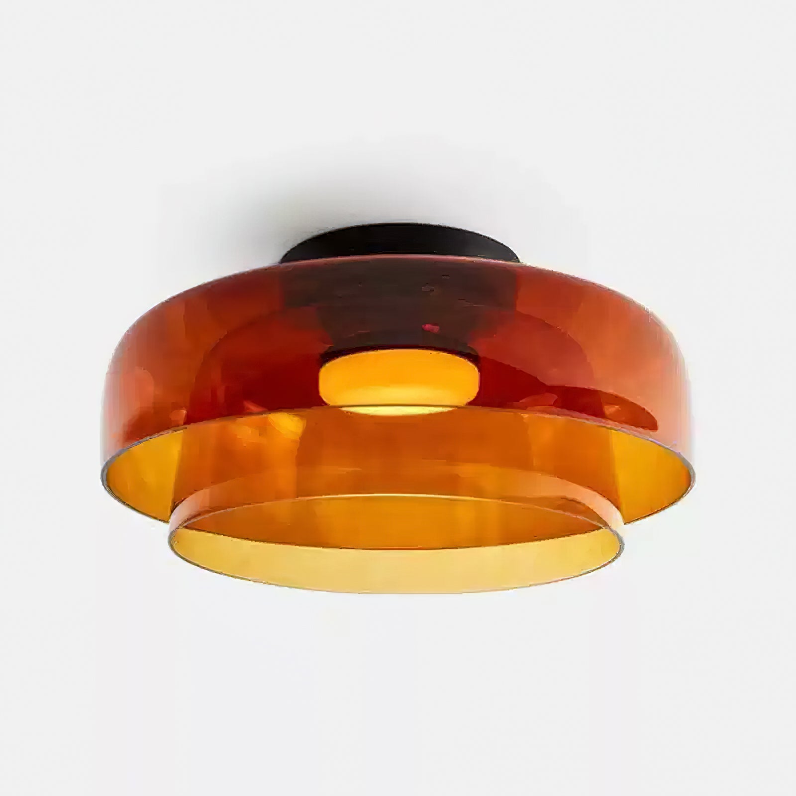 Layered Levels LED Ceiling Lamp – Glass & Metal Round Light Fixture