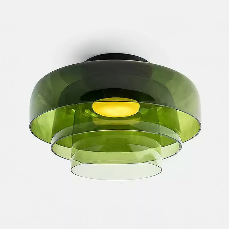 Layered Levels LED Ceiling Lamp – Glass & Metal Round Light Fixture