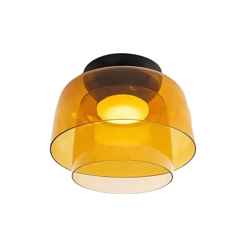 Layered Levels LED Ceiling Lamp – Glass & Metal Round Light Fixture