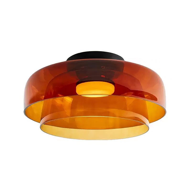 Layered Levels LED Ceiling Lamp – Glass & Metal Round Light Fixture