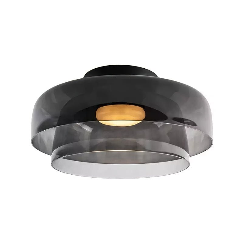 Layered Levels LED Ceiling Lamp – Glass & Metal Round Light Fixture