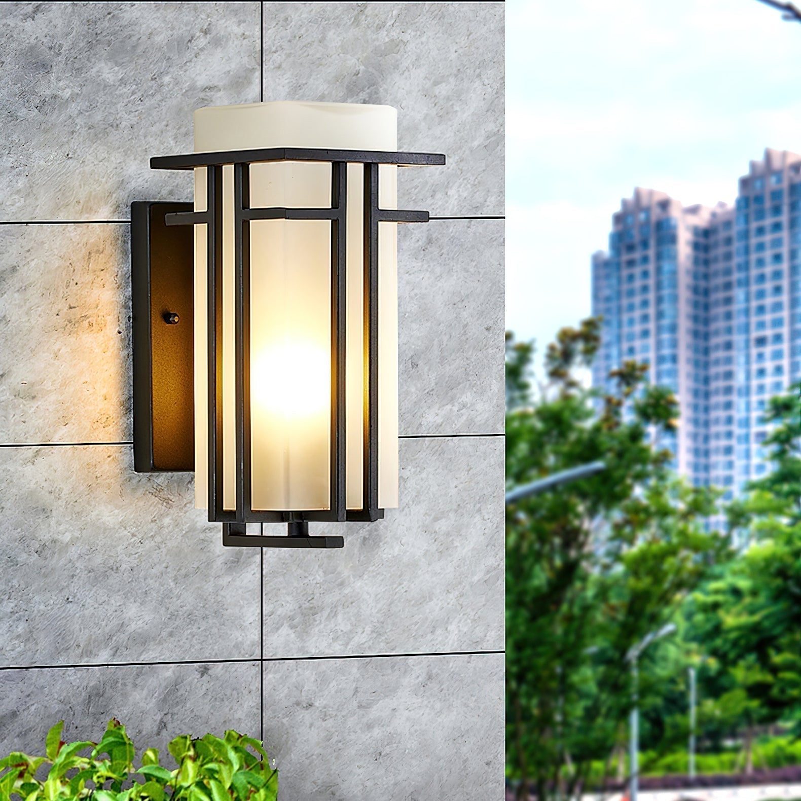 Contemporary Linden-Style Outdoor Wall Lamp