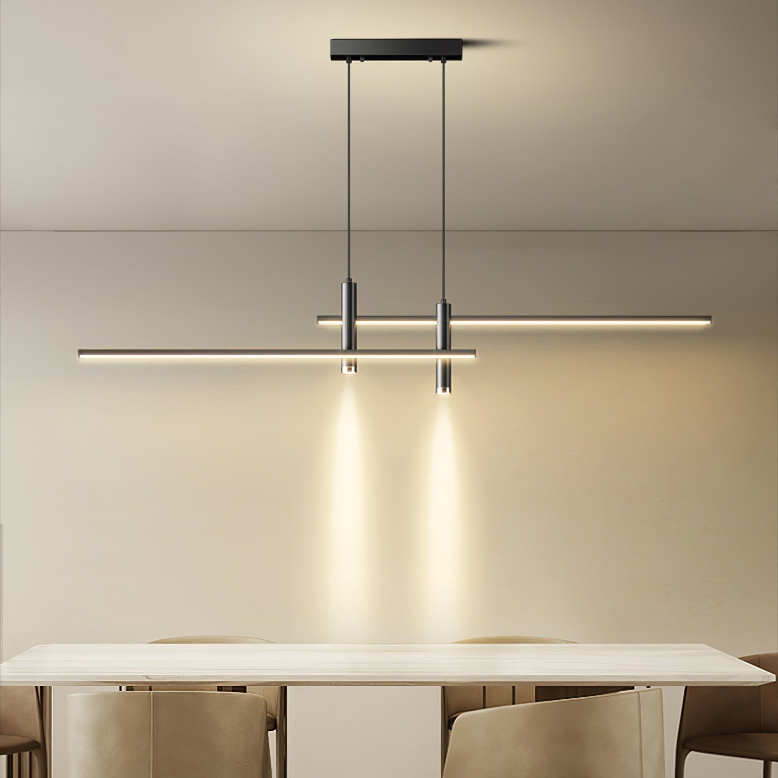 Contemporary Linear Pendant Light – Focused Spotlight Design