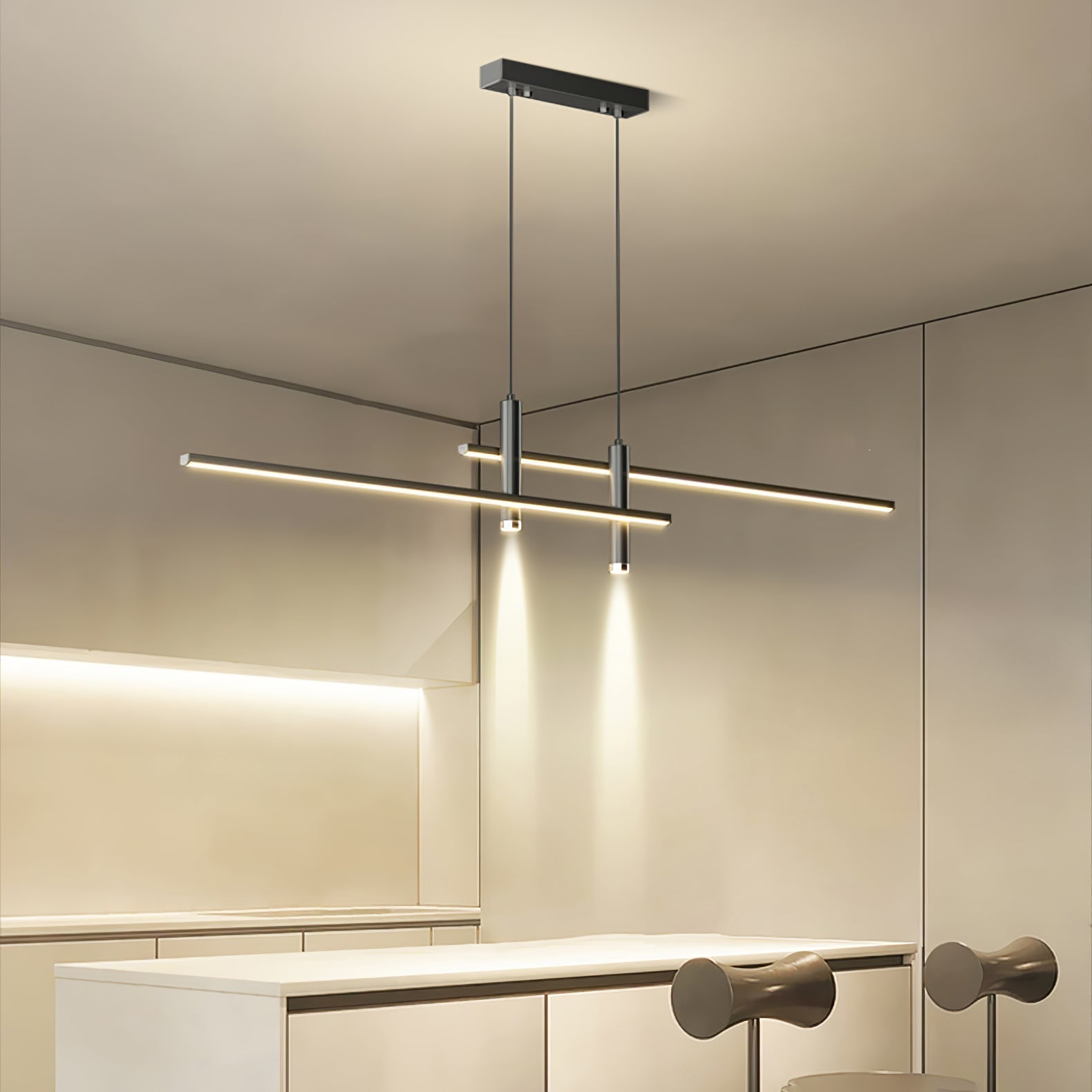 Contemporary Linear Pendant Light – Focused Spotlight Design