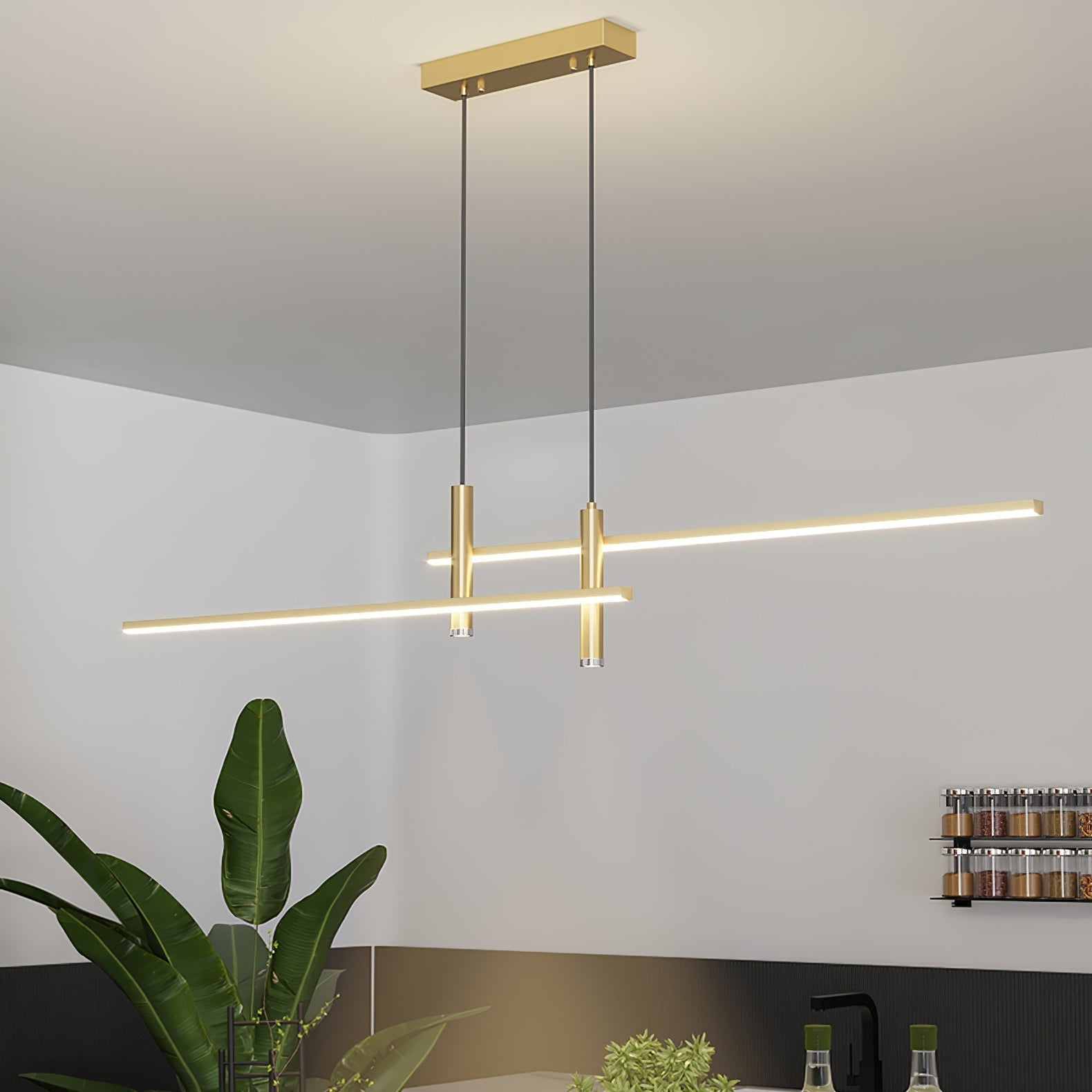 Contemporary Linear Pendant Light – Focused Spotlight Design