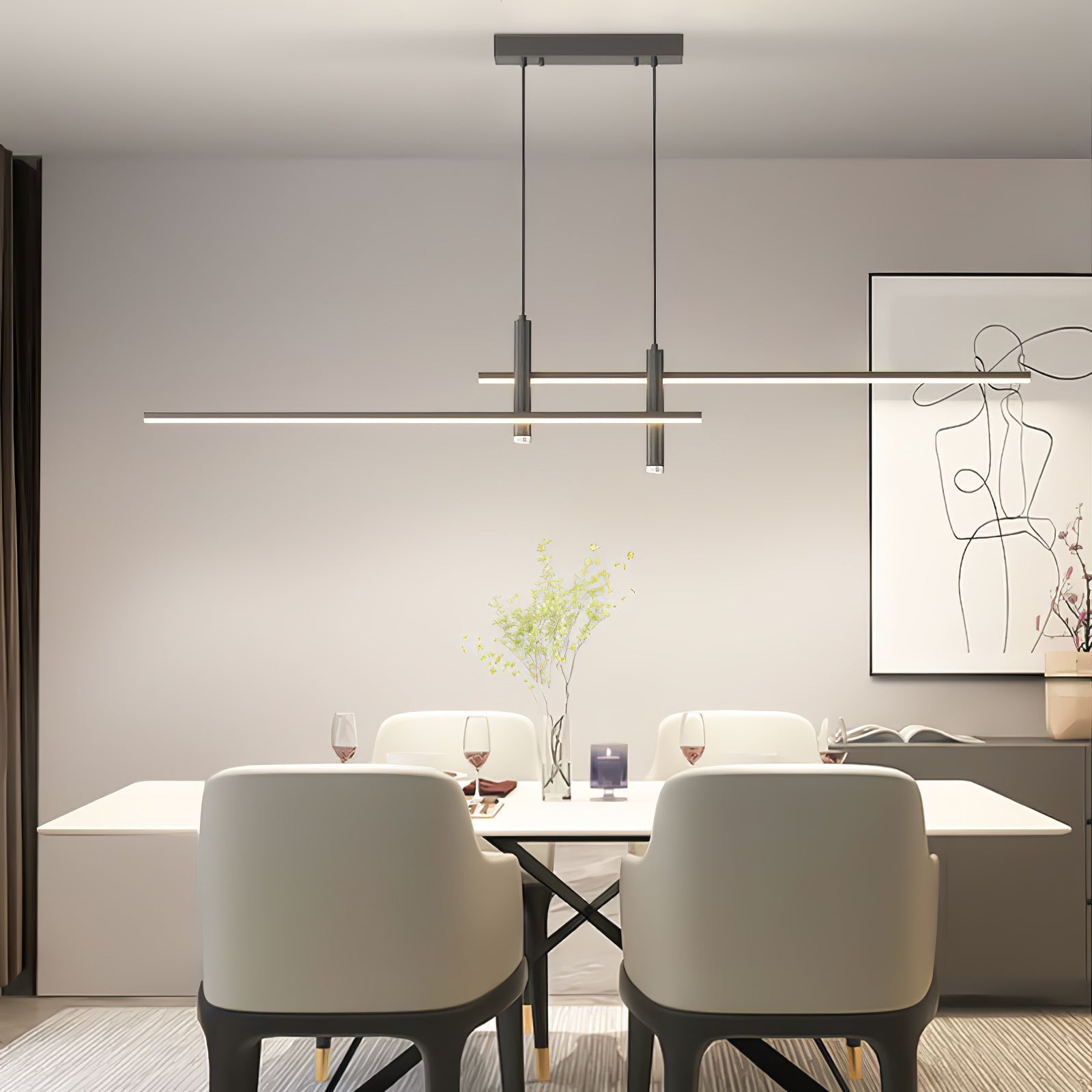 Contemporary Linear Pendant Light – Focused Spotlight Design