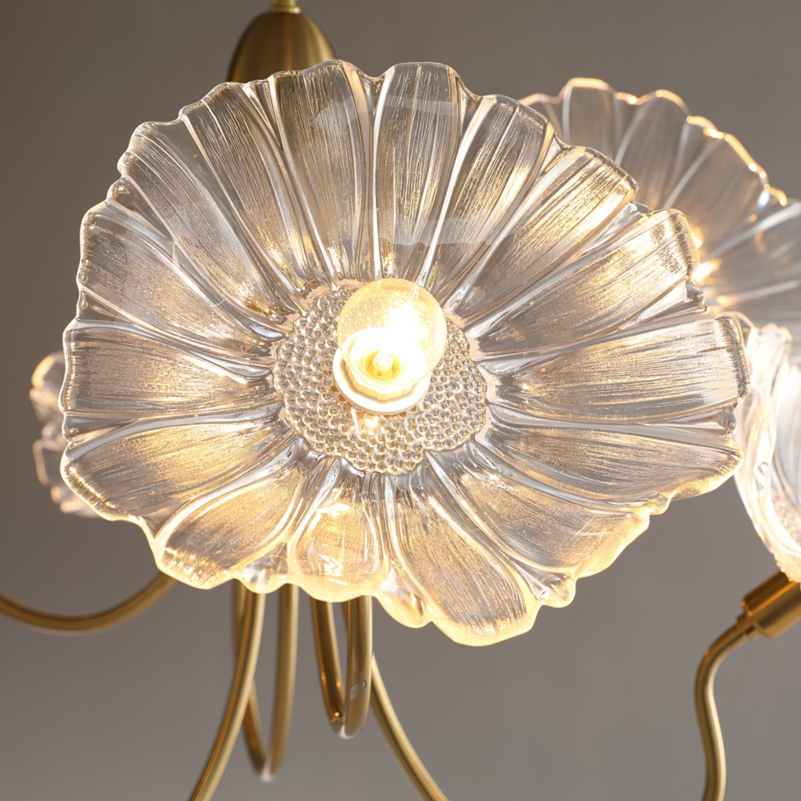 Artistic Glass Chandelier – Lotus Leaf Shape Hanging Ceiling Lamp