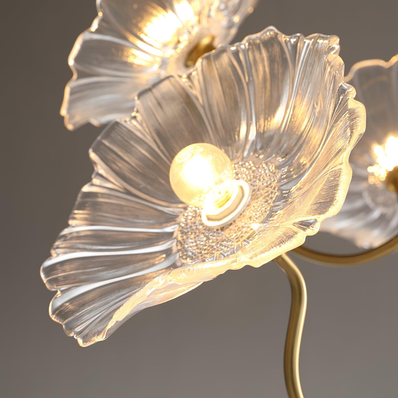 Artistic Glass Chandelier – Lotus Leaf Shape Hanging Ceiling Lamp