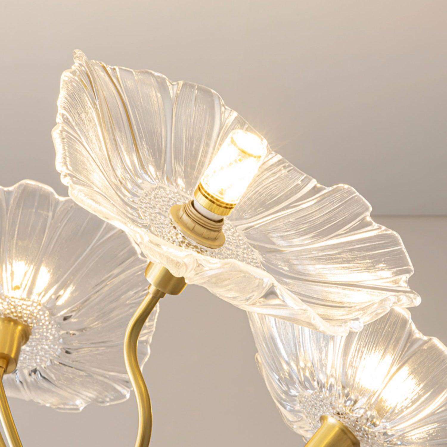 Artistic Glass Chandelier – Lotus Leaf Shape Hanging Ceiling Lamp