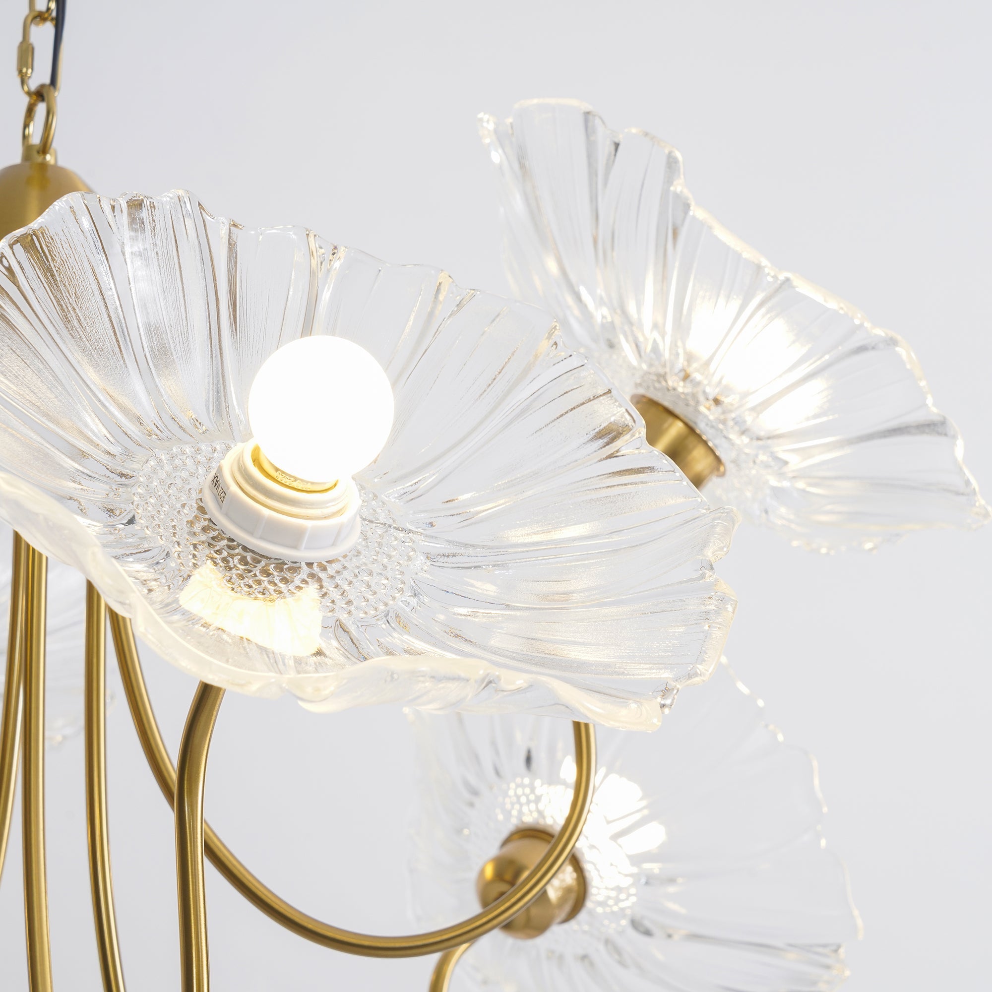 Artistic Glass Chandelier – Lotus Leaf Shape Hanging Ceiling Lamp