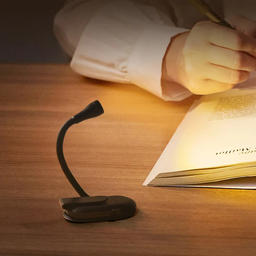 Mini Clip-On Reading Light – USB Rechargeable LED Lamp